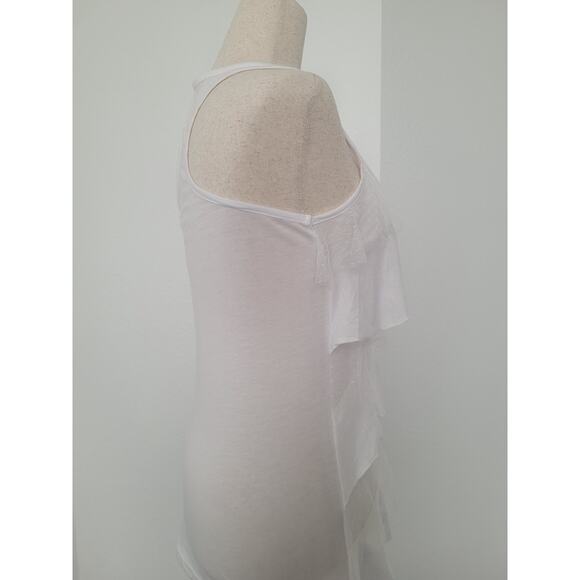 Y2k Color Story Lacey Ruffle Tank Top Size S White Preppy Fairy Ethereal Dainty - Picture 3 of 7